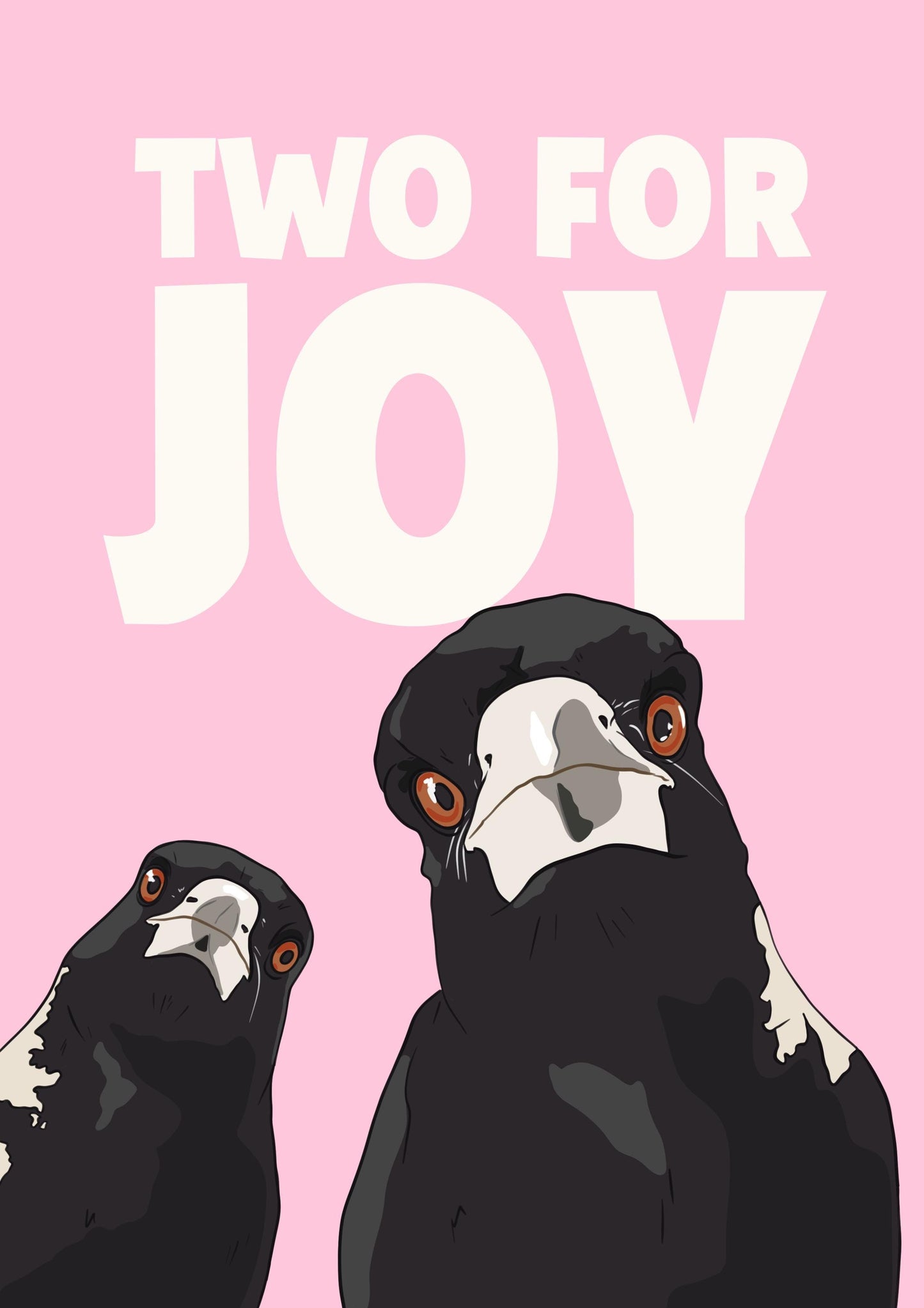Magpie Print: Funny Irish Art, Two for Joy