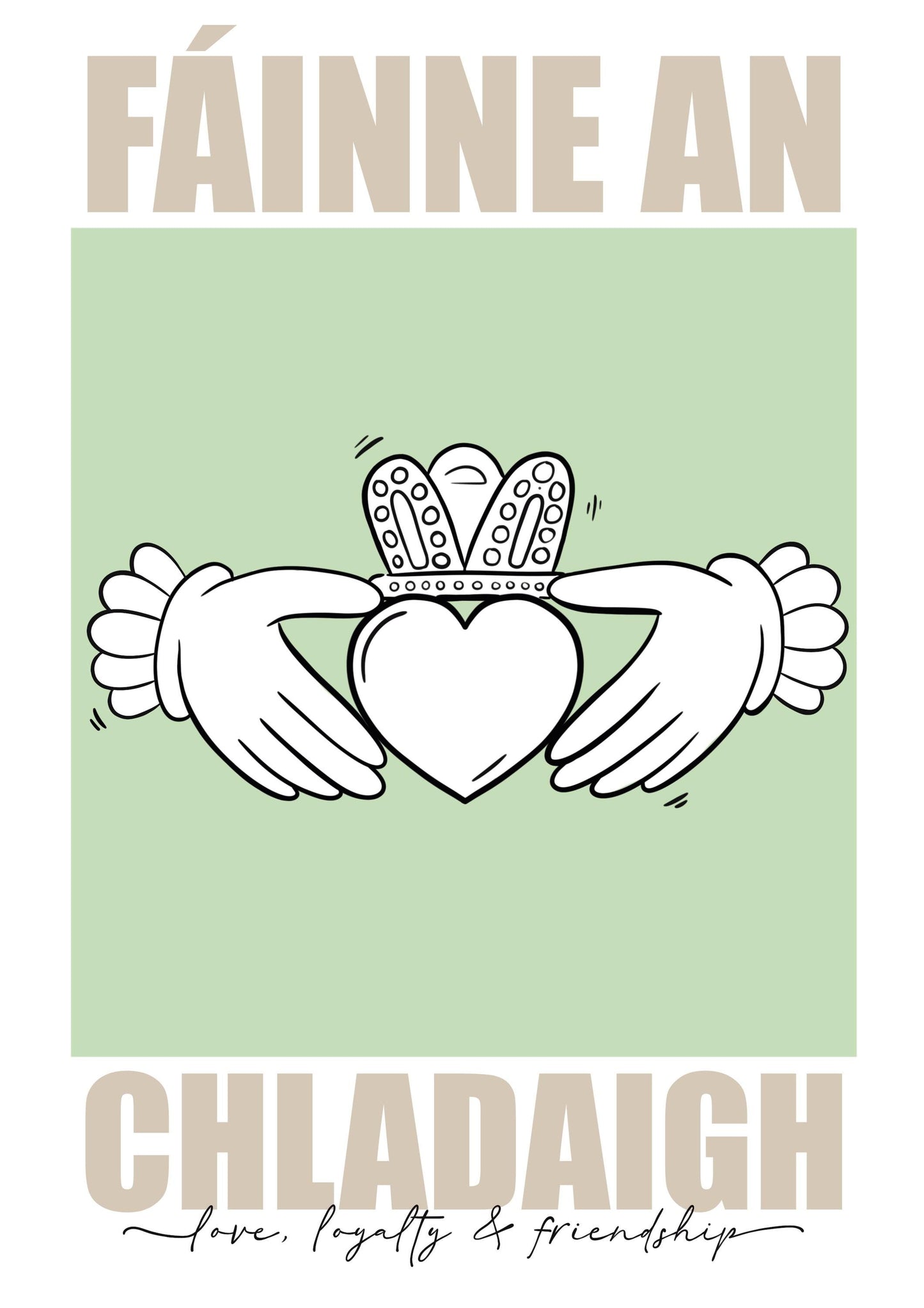 Irish Claddagh Ring Art Print: Celtic Home Decor