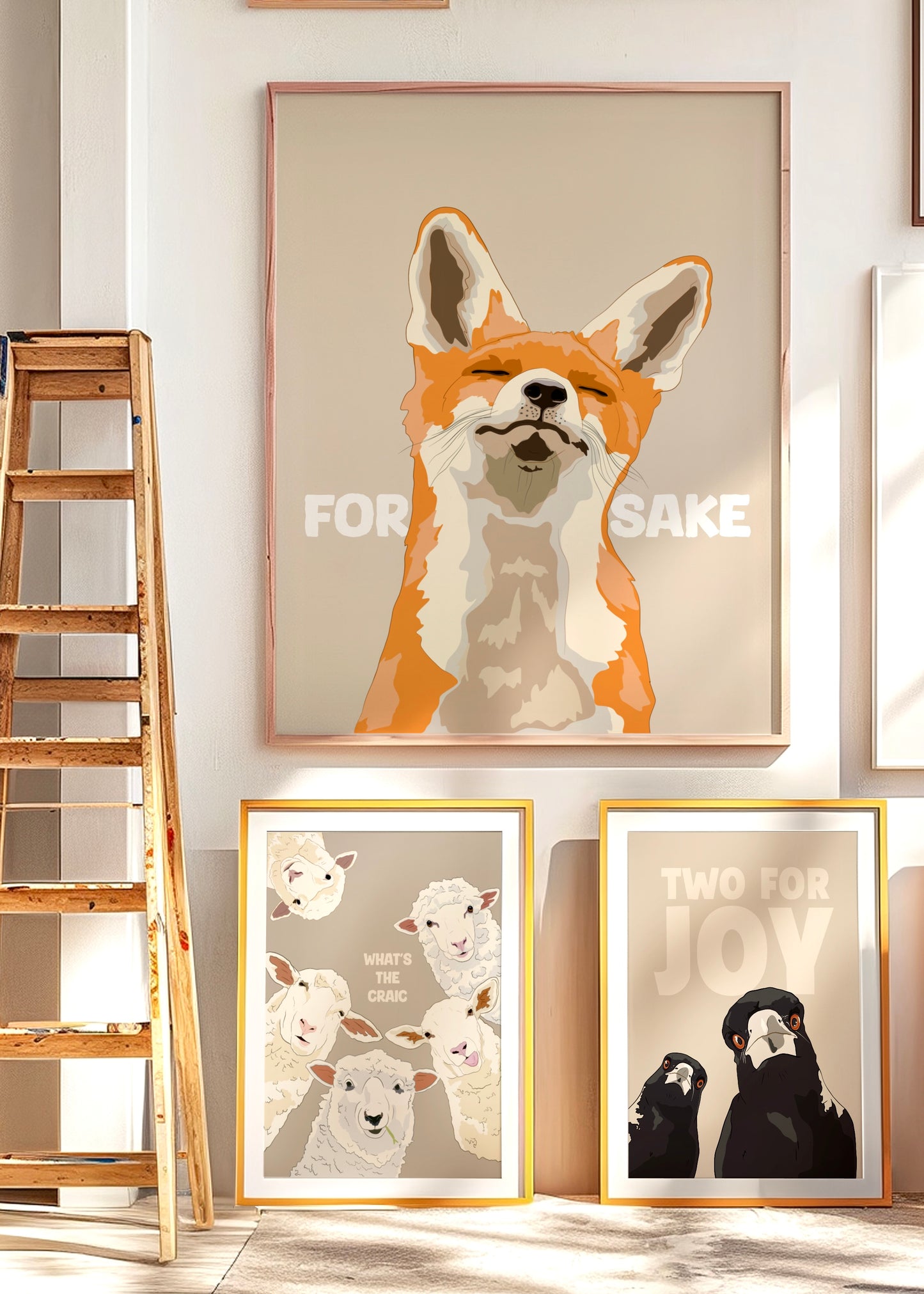 Funny Fox Print: Irish ‘For Fox Sake' Wall Art
