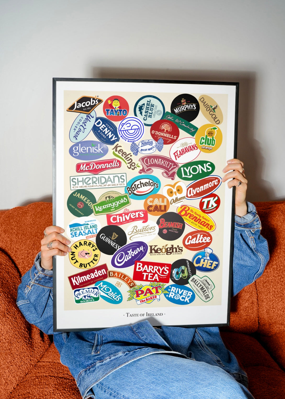 Taste of Ireland Print - 46 Hand Drawn Logos of some of the best Irish food and drink