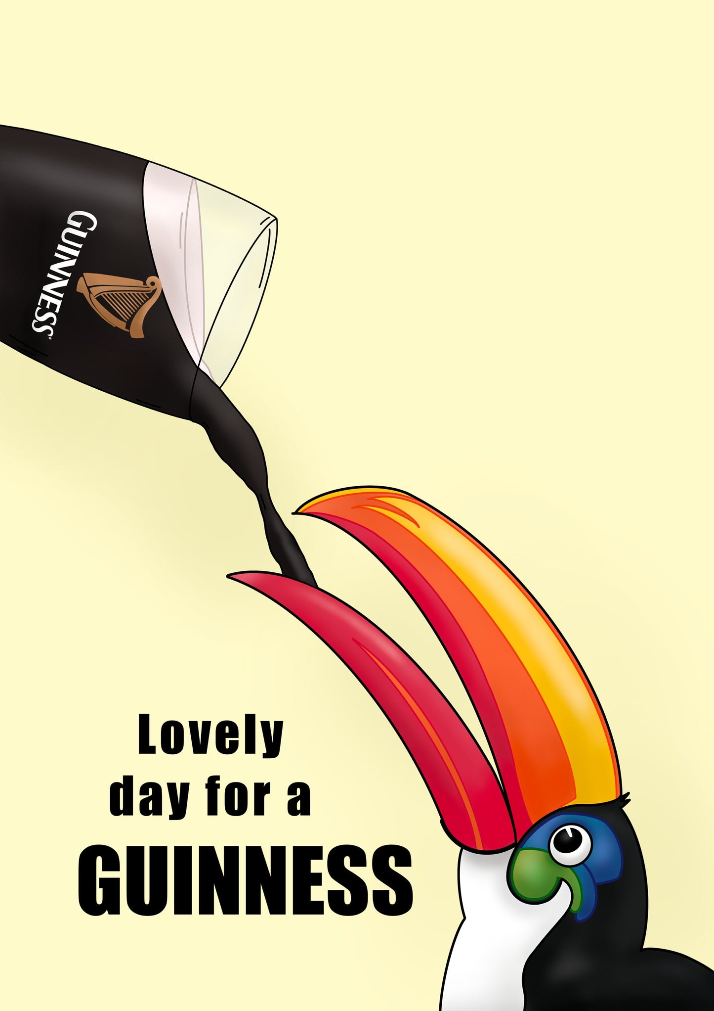Guinness Toucan Print: Irish Home Decor - Lovely Day for a Guinness