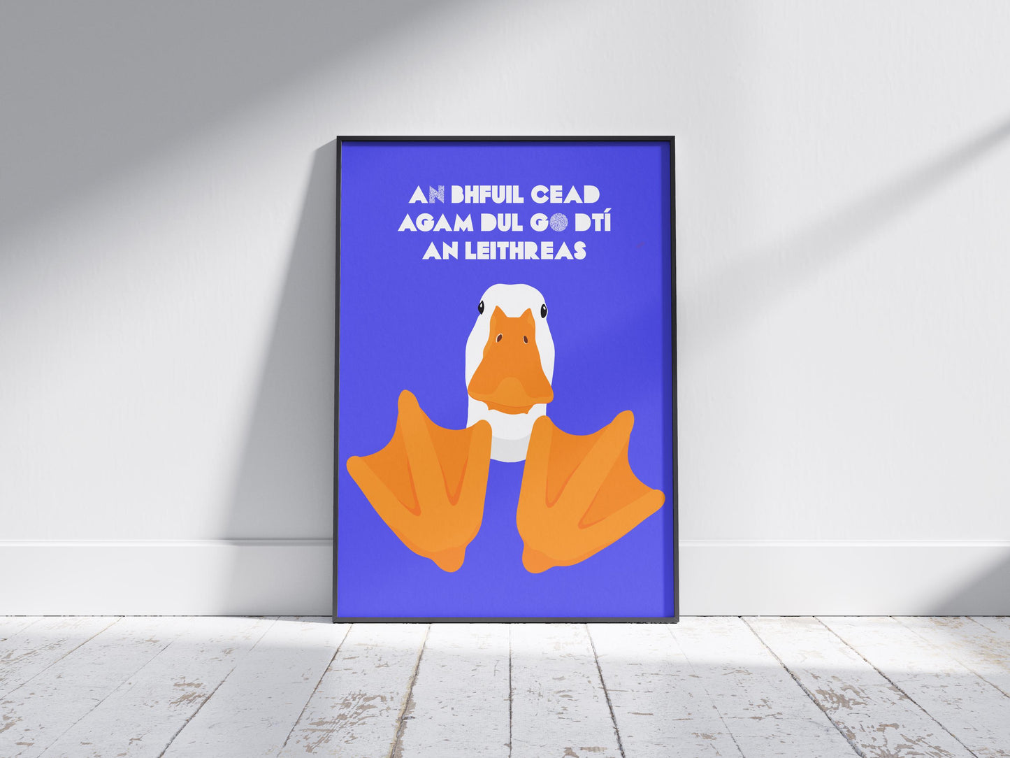Funny Irish Toilet Print: An bhfuil cead agam dul go dtí an leithreas