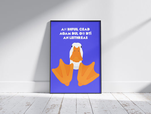 Funny Irish Toilet Print: An bhfuil cead agam dul go dtí an leithreas