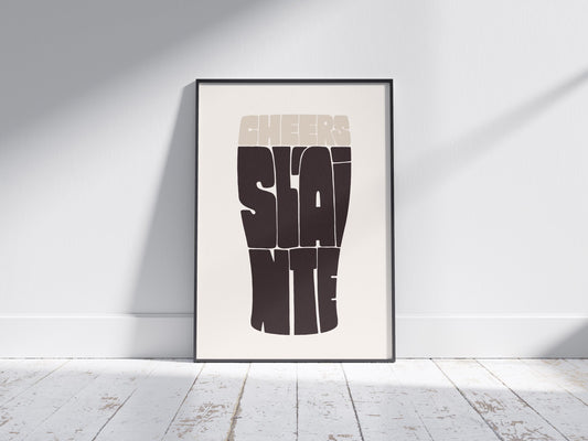 Guinness Cheers Sláinte Print: Irish Home Decor
