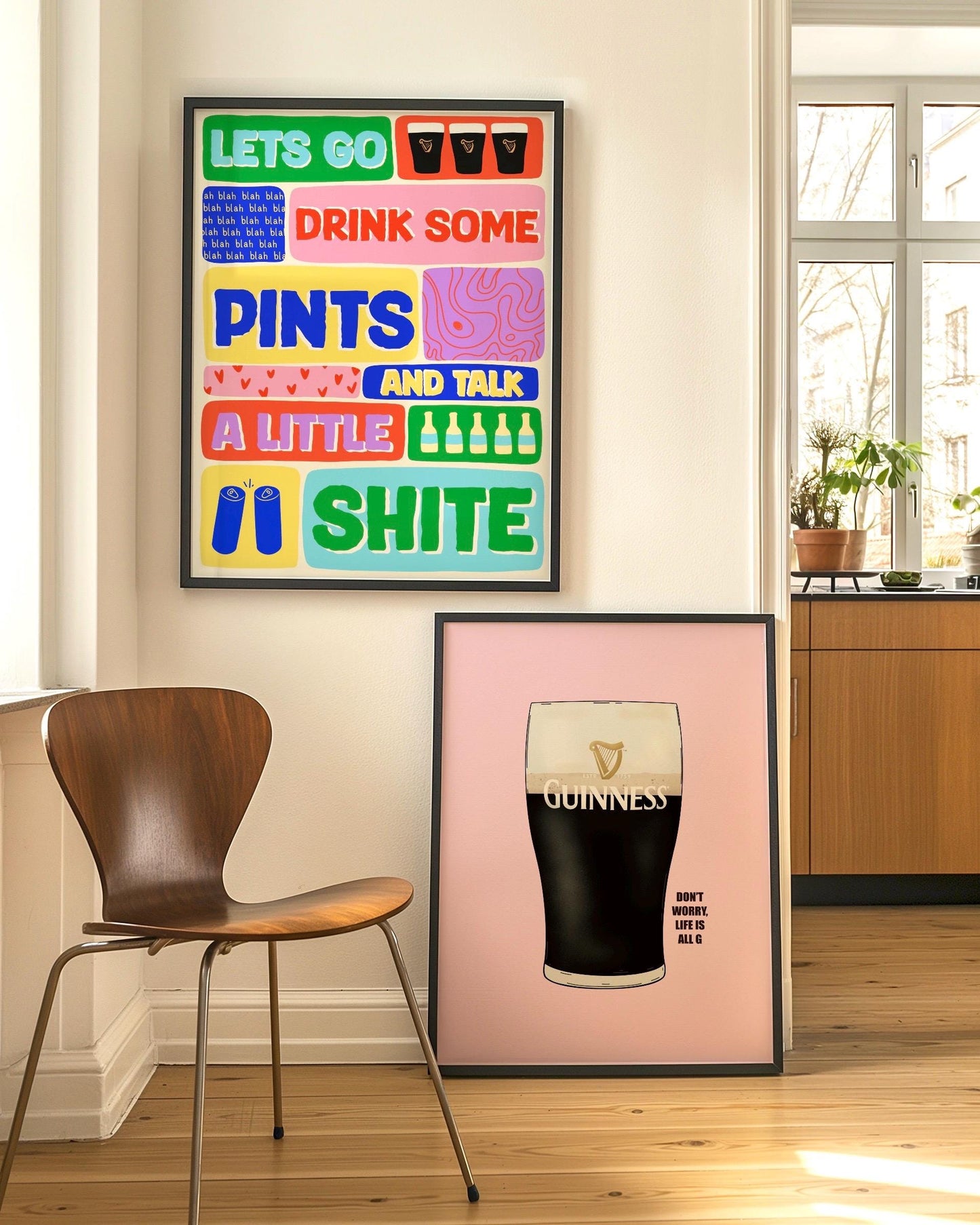 Guinness Pint Print | Split the G, life is all G | Irish Home Decor