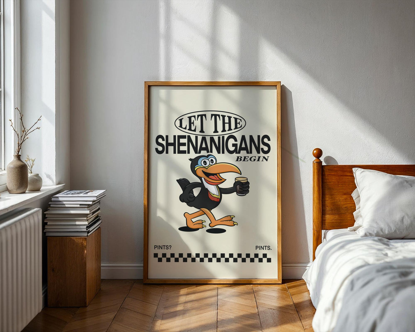 Guinness Toucan; Let the Shenanigans Begin | Retro Irish Print | Pints print