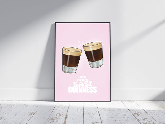 Baby Guinness Shot Print: Irish Cheers Art - Lovely day for a Baby Guinness
