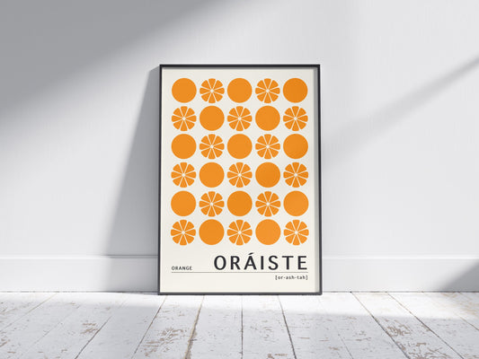 Orange Irish Print - Oráiste. Irish colour art