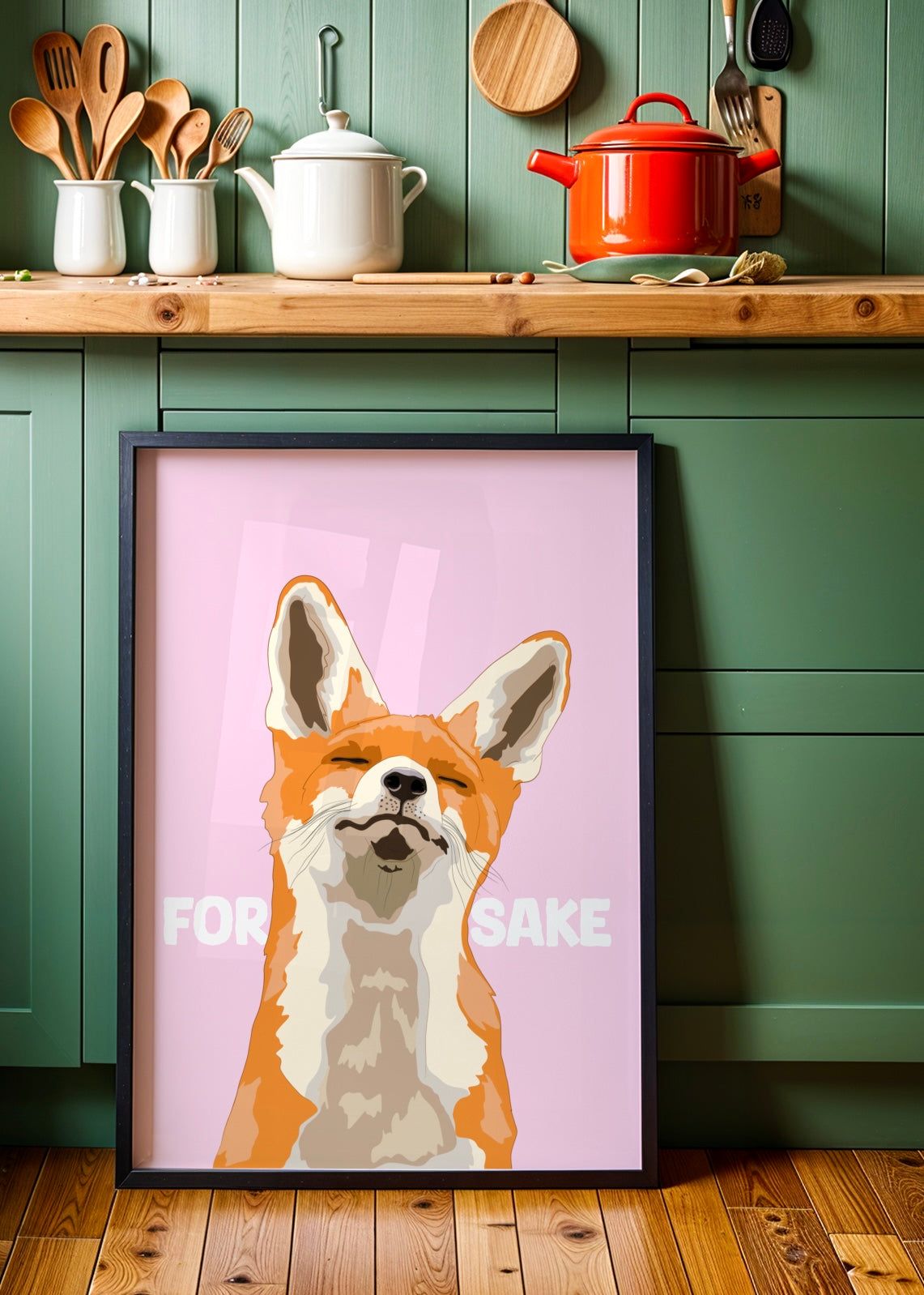 Funny Fox Print: Irish ‘For Fox Sake' Wall Art