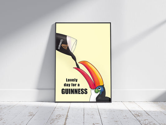 Guinness Toucan Print: Irish Home Decor - Lovely Day for a Guinness