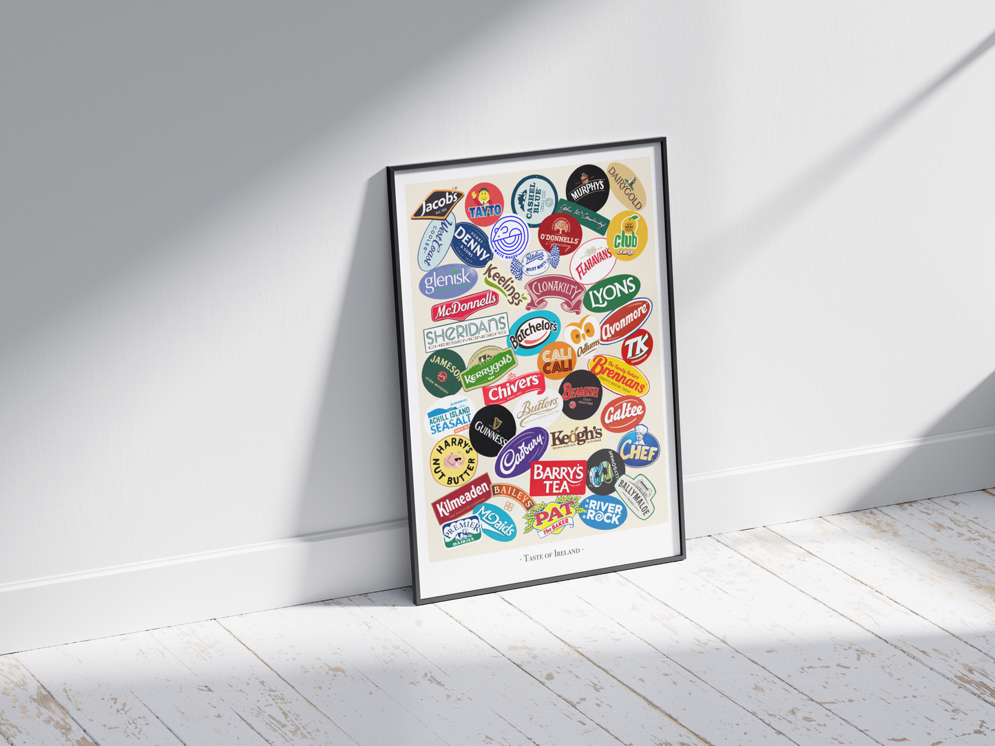 Taste of Ireland Print - 46 Hand Drawn Logos of some of the best Irish food and drink