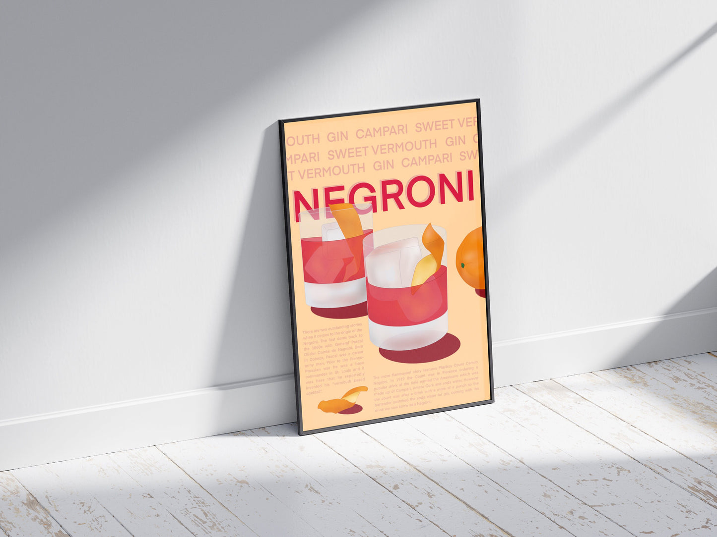 Negroni Print | Cocktail Poster
