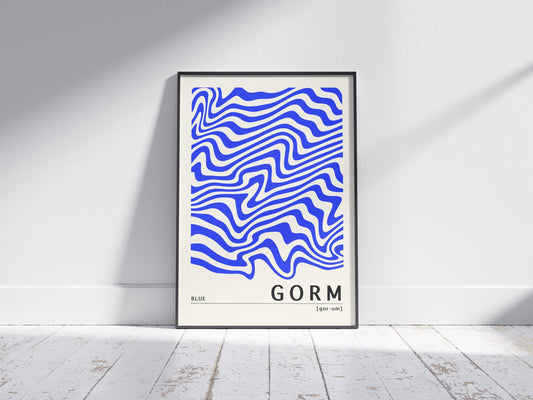 Blue Irish Print - Gorm. Irish colour art