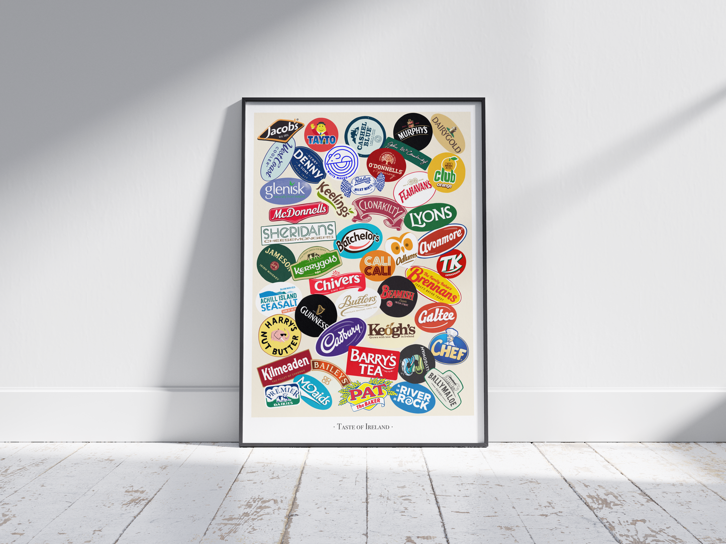 Taste of Ireland Print - 46 Hand Drawn Logos of some of the best Irish food and drink