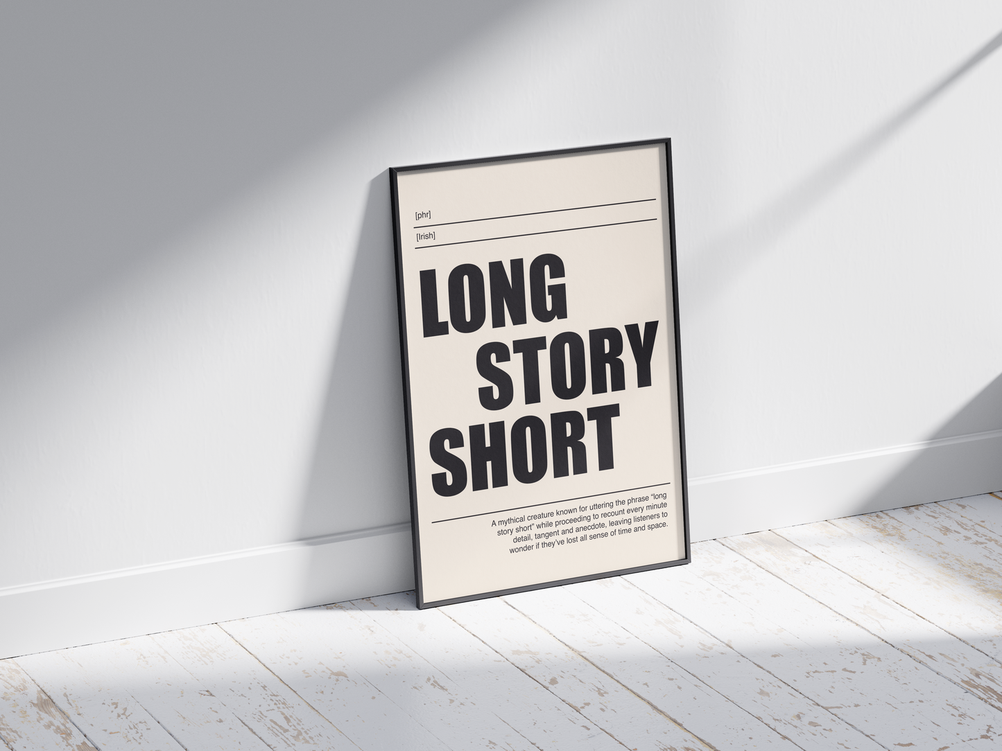 Long Story Short print - Funny Irish Sayings