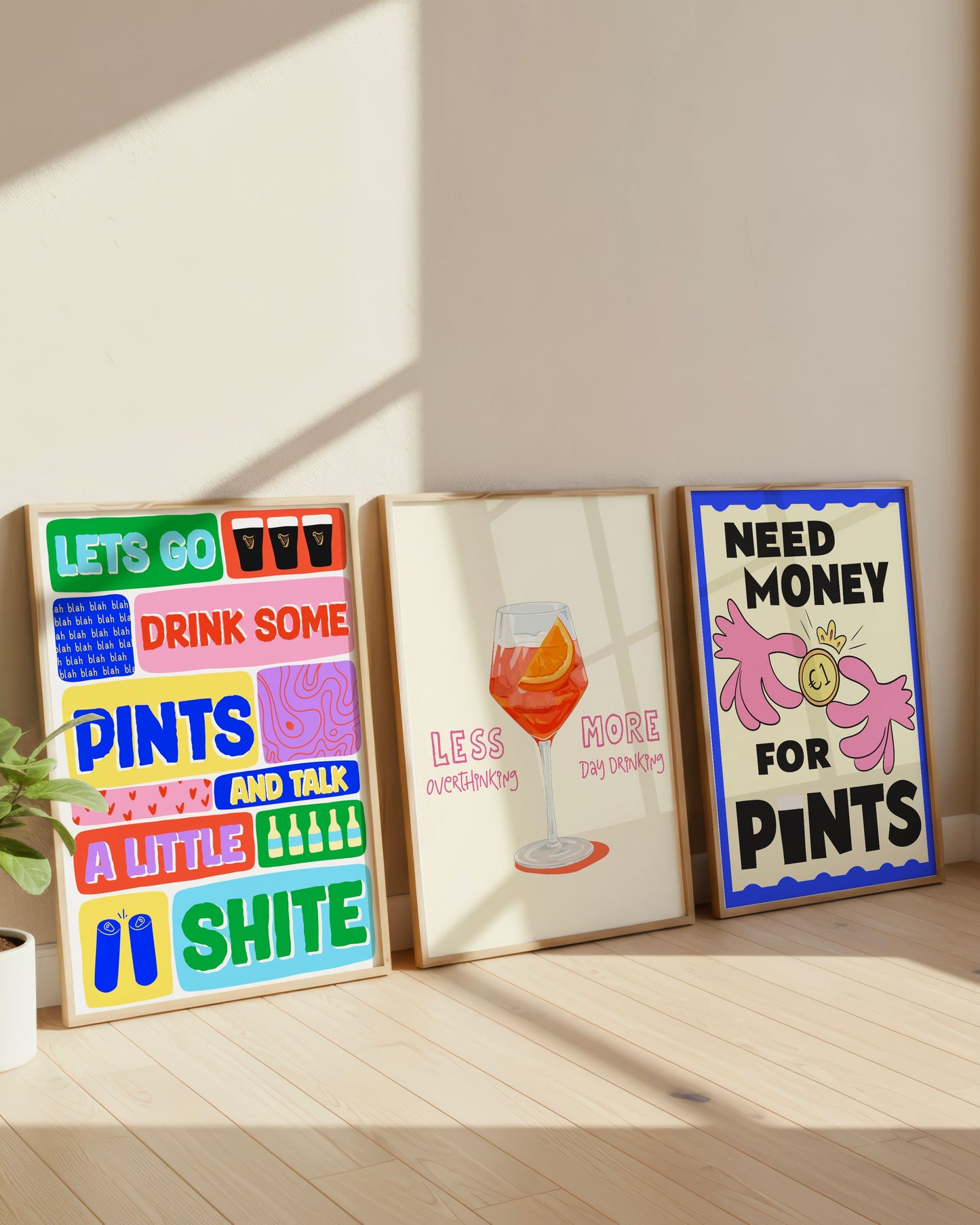 Less Overthinking, More Day Drinking - Aperol Print  - Irish Humour