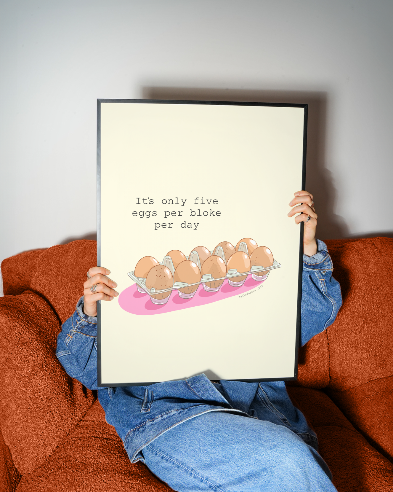 Five Eggs per Bloke per Day Print - Tallafornia - Irish Humour