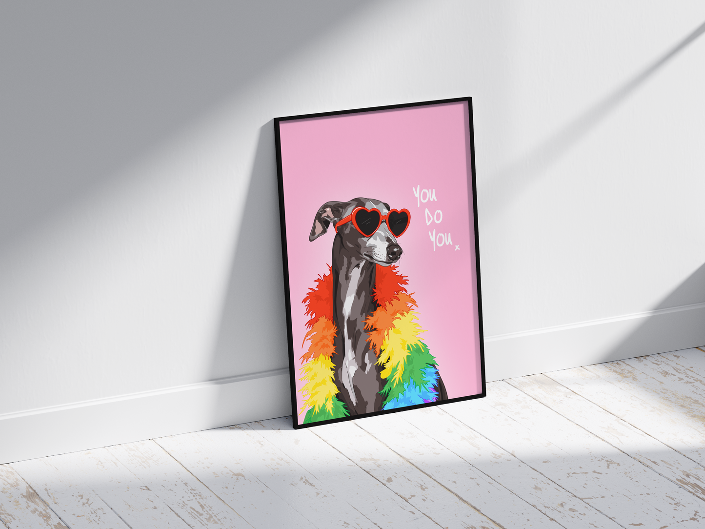 You Do You Pride Poster, Fun Colourful Irish Greyhound Art