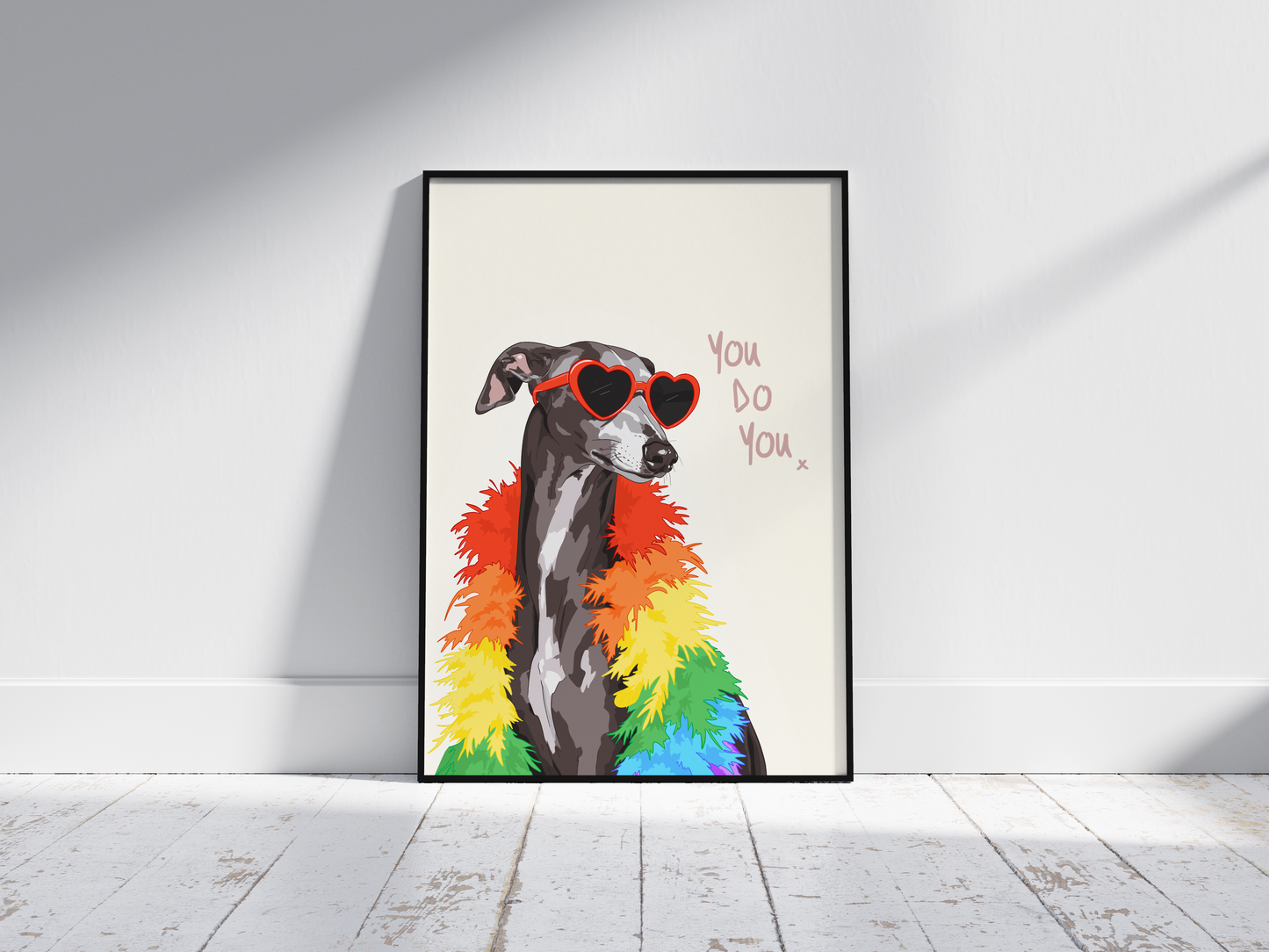 You Do You Pride Poster, Fun Colourful Irish Greyhound Art