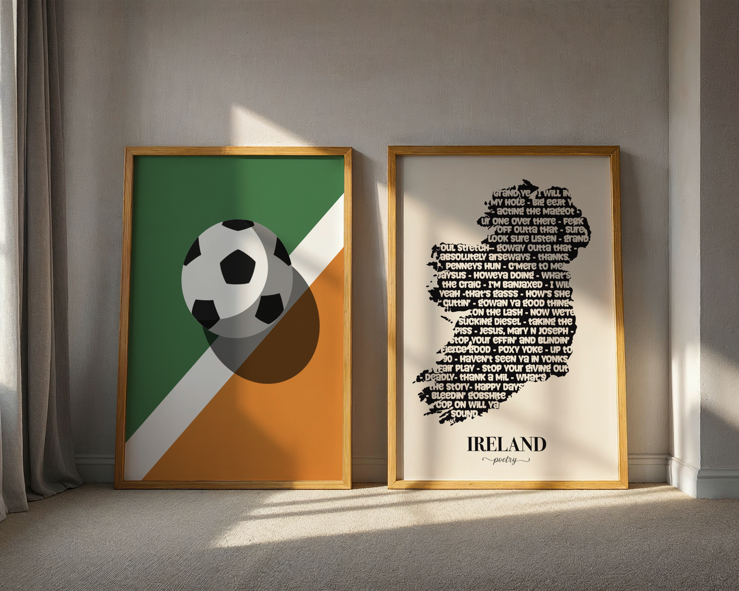 Irish Football Print - Ireland flag - FAI - Colourful Wall Art