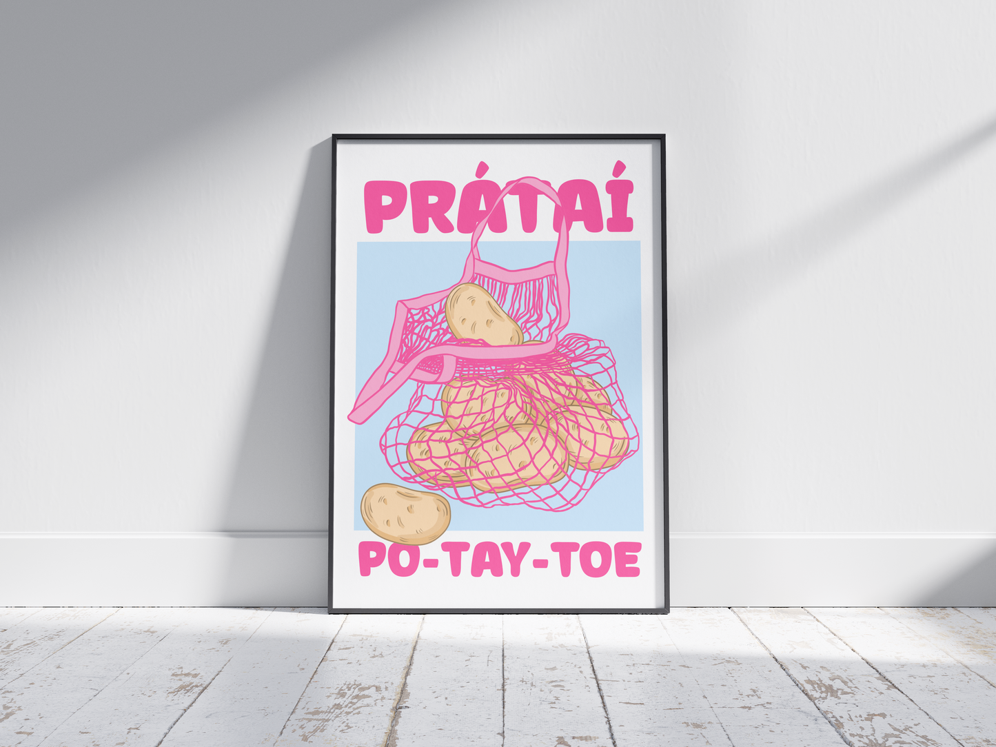Colourful Irish potato Print - Pratai - Gaeilge Art