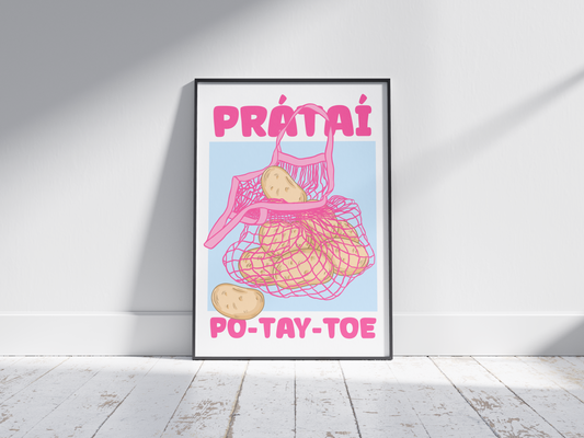 Colourful Irish potato Print - Pratai - Gaeilge Art