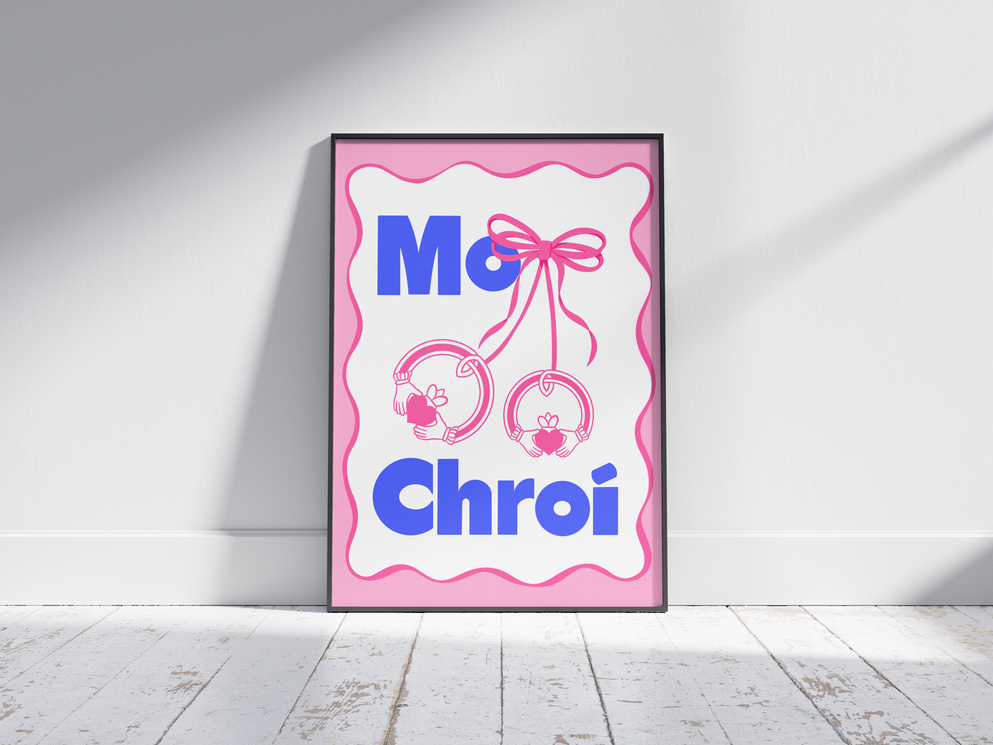 Mo Chroí Irish Print - My Heart with Claddagh Ring "Cherries" - Gaeilge Art