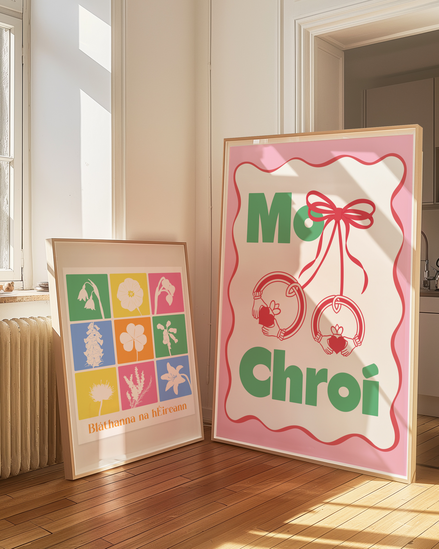 Mo Chroí Irish Print - My Heart with Claddagh Ring "Cherries" - Gaeilge Art