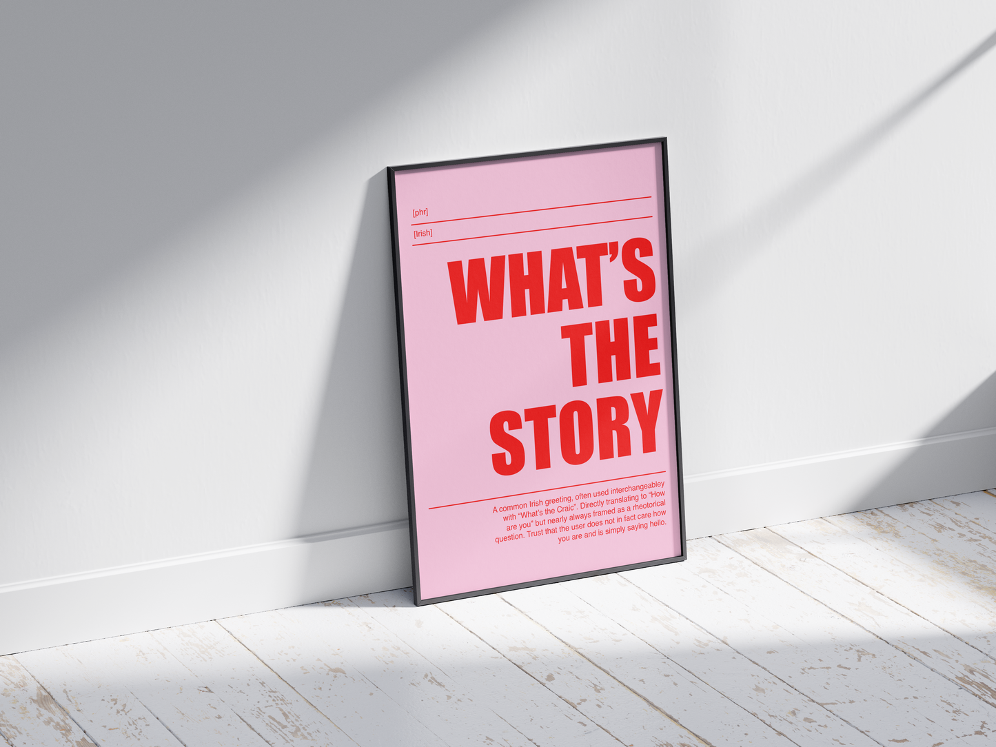 What's the Story Irish Definition Print - Irish Humour