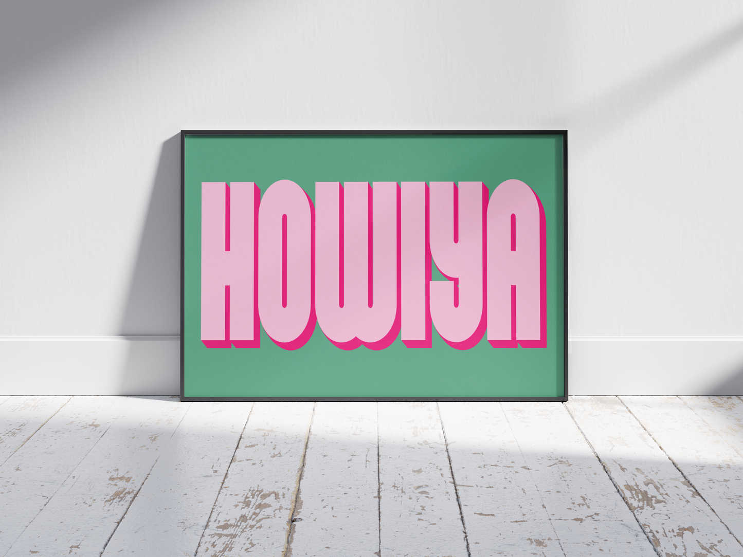 Colourful HOWIYA Print - Fun Irish Greetings Poster