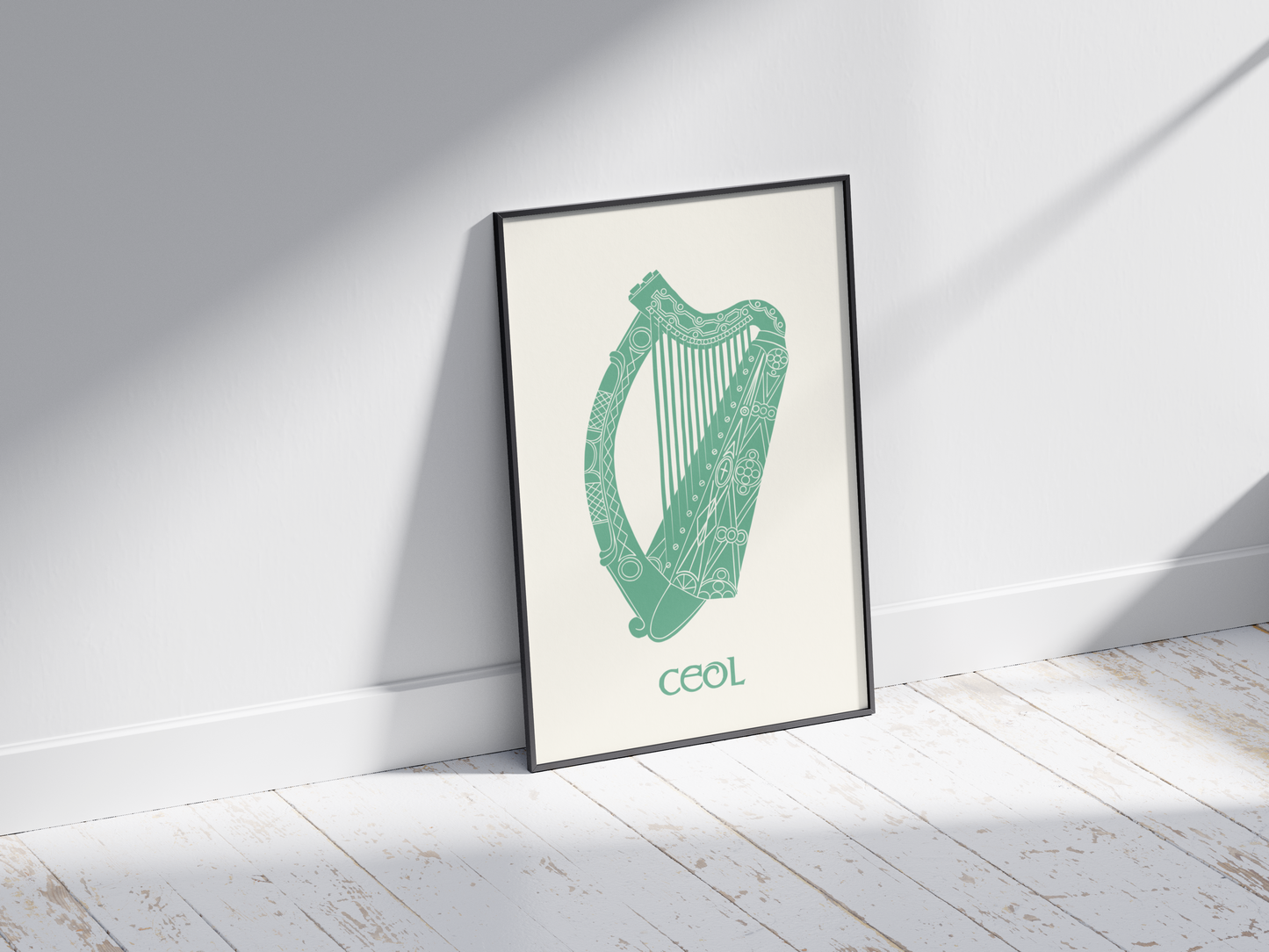 Celtic Irish Harp Inspired Print - Ceol Gaeigle for Music