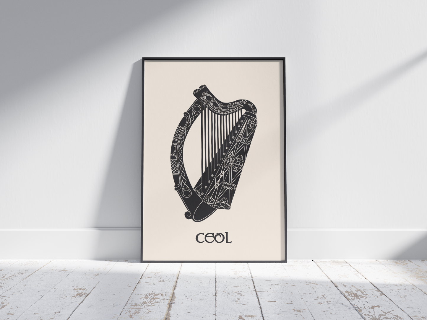 Celtic Irish Harp Inspired Print - Ceol Gaeigle for Music