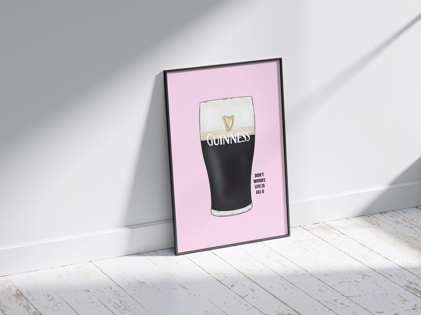 Guinness Pint Print | Split the G, life is all G | Irish Home Decor