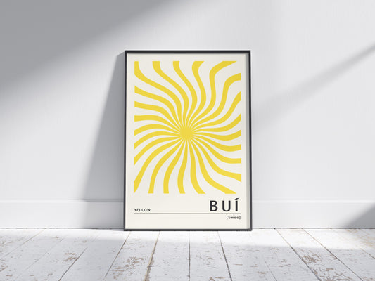 Yellow Irish Print - Buí. Irish colour art