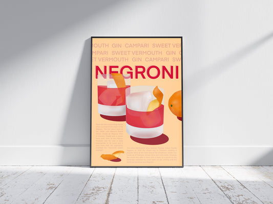 Negroni Print | Cocktail Poster