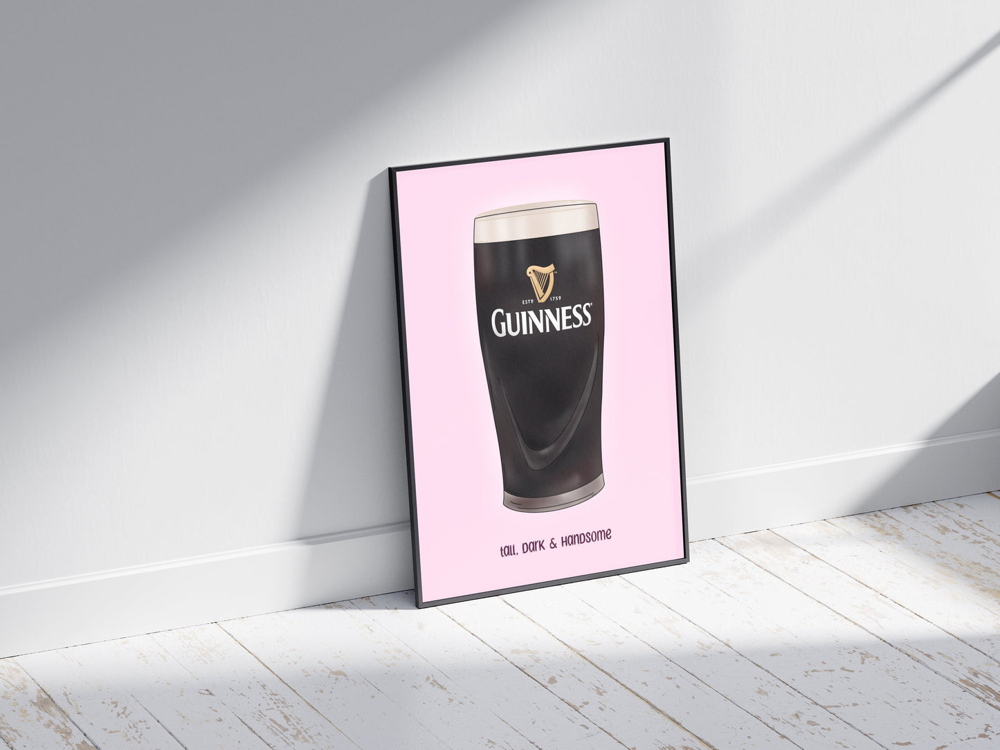 Guinness Pint Print: Irish Home Decor - Tall, Dark and Handsome