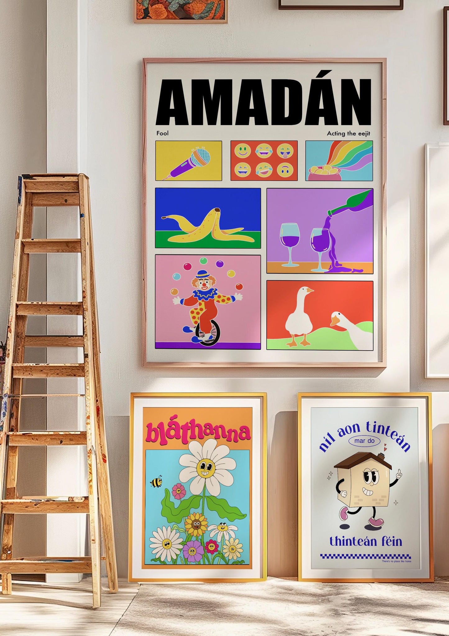Amadán Irish Print: Colorful Ireland Wall Art