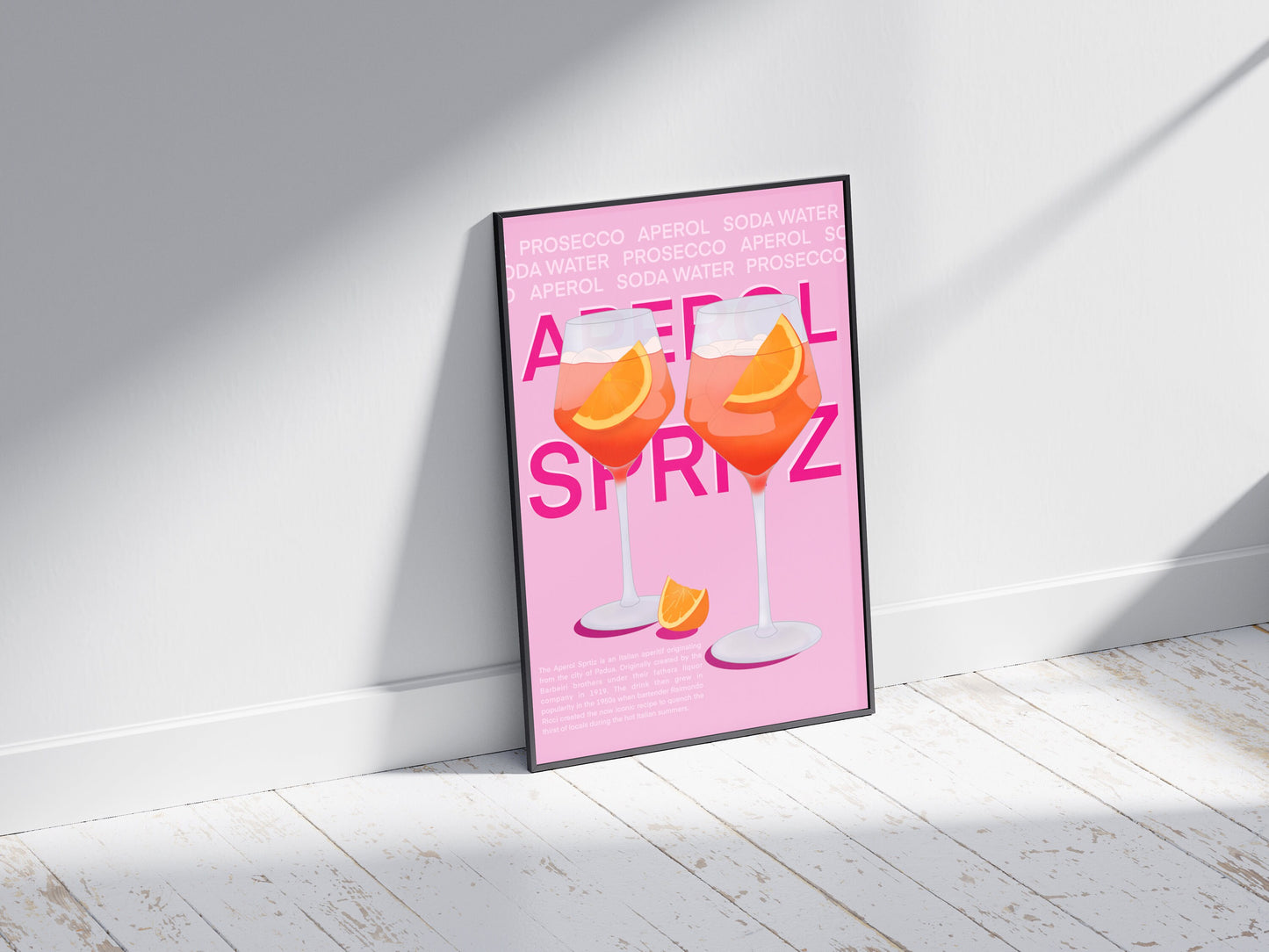Aperol Spritz Print | Cocktail Poster