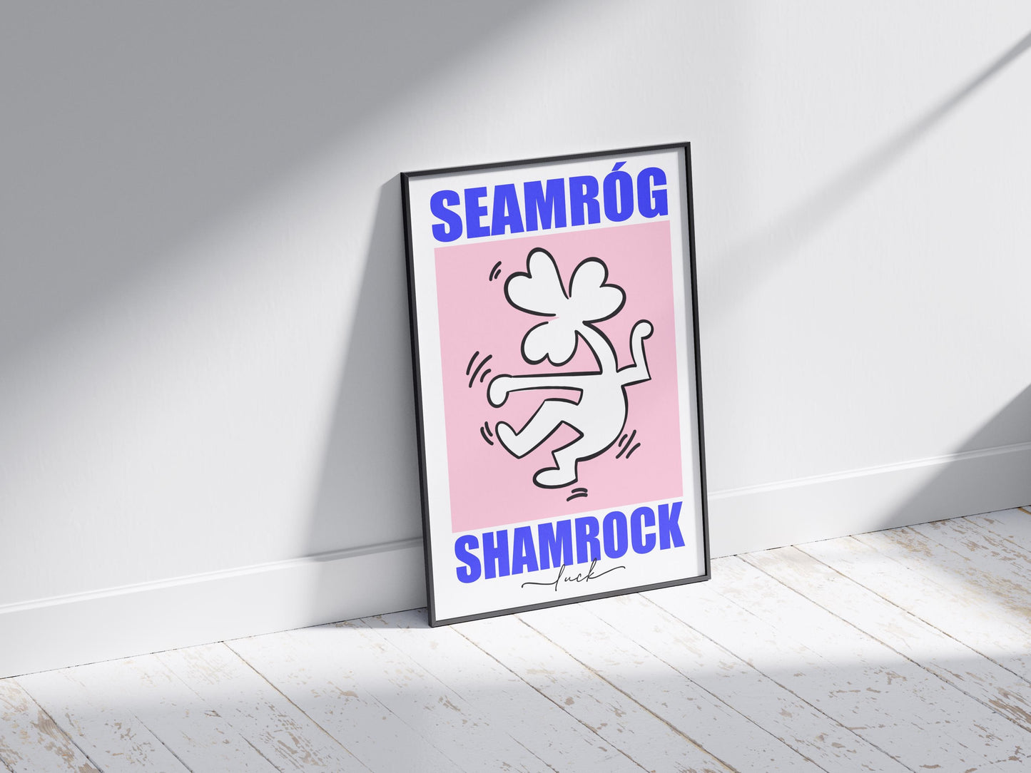 Irish Shamrock Keith Haring Style Print: Seamróg Wall Art
