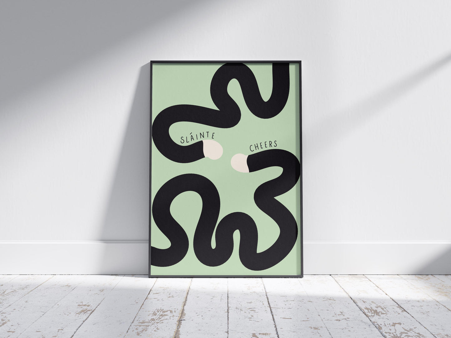 Sláinte Cheers Print: Irish Guinness Home Bar Wall Art
