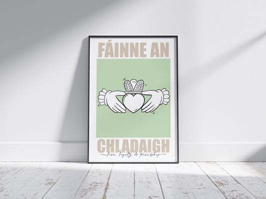 Irish Claddagh Ring Art Print: Celtic Home Decor