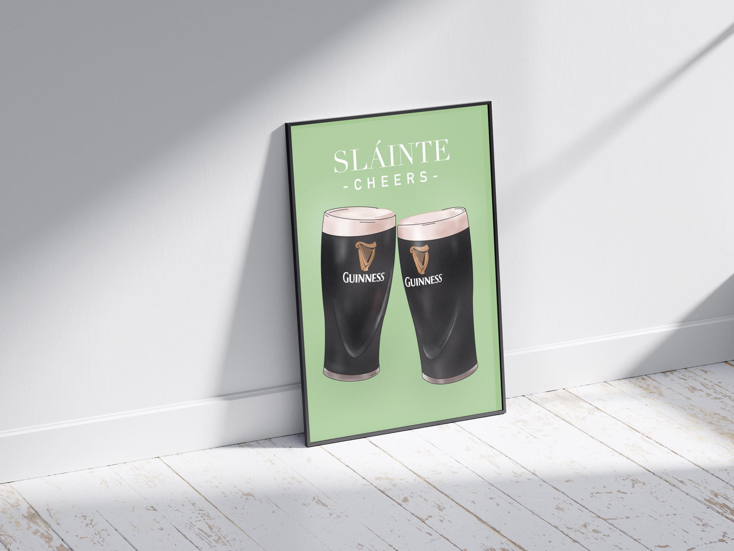 Sláinte Cheers Guinness Print: Irish Home Decor
